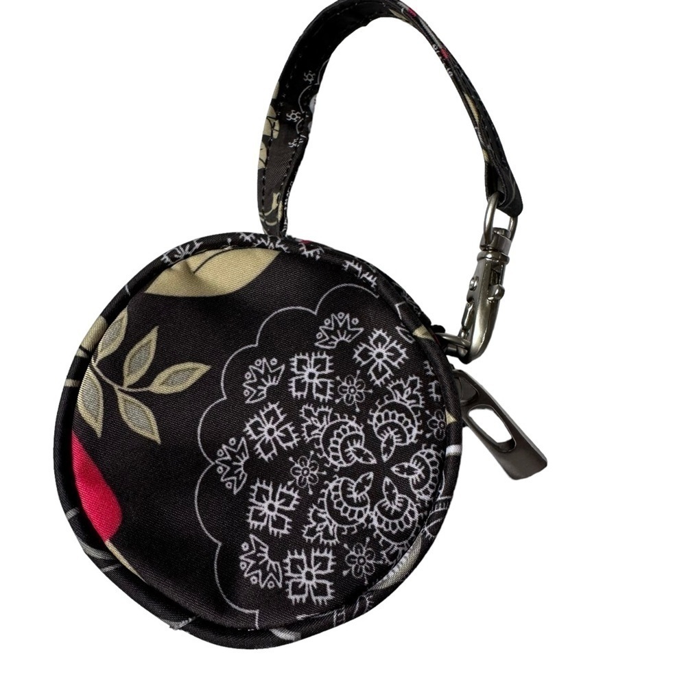 JuJu Bee Black Floral Diaper and Wipes Wristlet with Matching Pacifier Holder - Picture 9 of 9